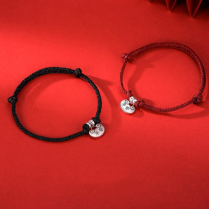 Pulsera de cuerda trenzada con candado de seguridad y fuerza de Buddha Stones