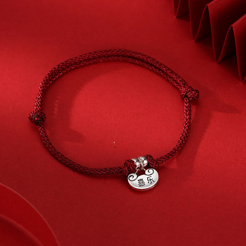 Pulsera de cuerda trenzada con candado de seguridad y fuerza de Buddha Stones - Cuerda roja (circunferencia de la muñeca 14-20 cm) - image 0
