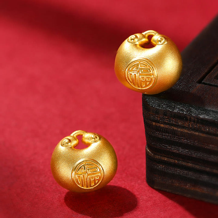 Collar con colgante de cuerda de la suerte con diseño de candado de deseos y personaje Fu de oro 999 con Buddha Stones - image 8