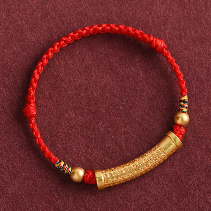 Pulsera de tobillo con cuerda de protección y fuerza de Sutra del corazón hecha a mano con Buddha Stones