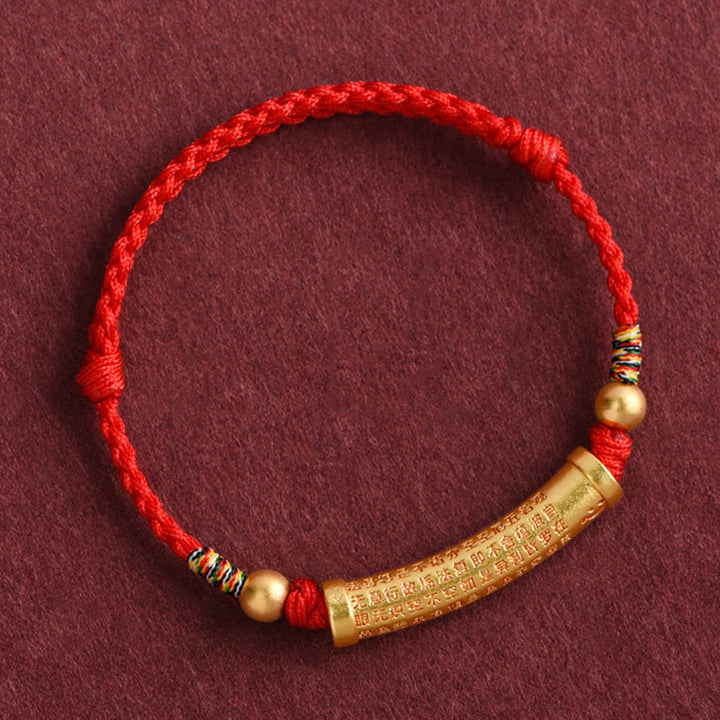 Pulsera de tobillo con cuerda de protección y fuerza de Sutra del corazón hecha a mano con Buddha Stones