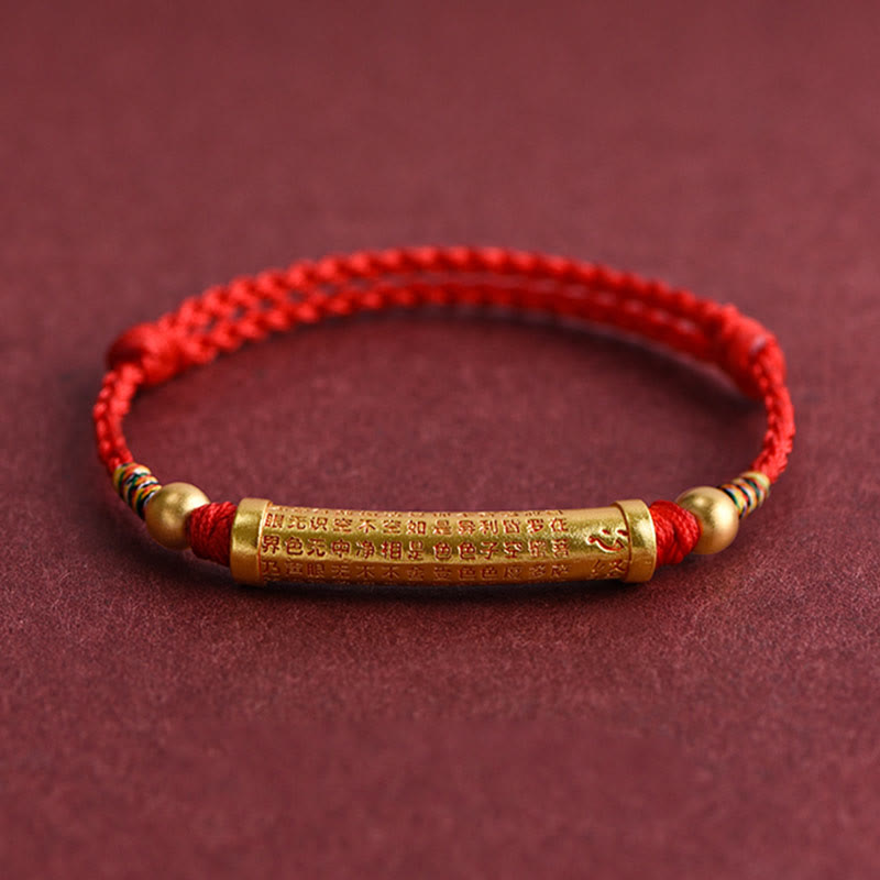 Pulsera de tobillo con cuerda de protección y fuerza de Sutra del corazón hecha a mano con Buddha Stones