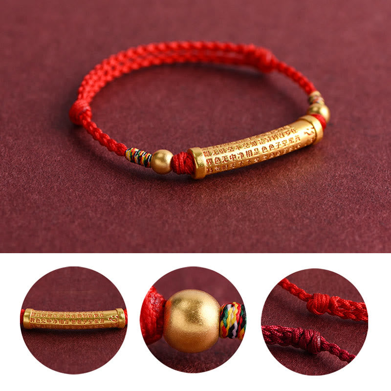 Pulsera de tobillo con cuerda de protección y fuerza de Sutra del corazón hecha a mano con Buddha Stones