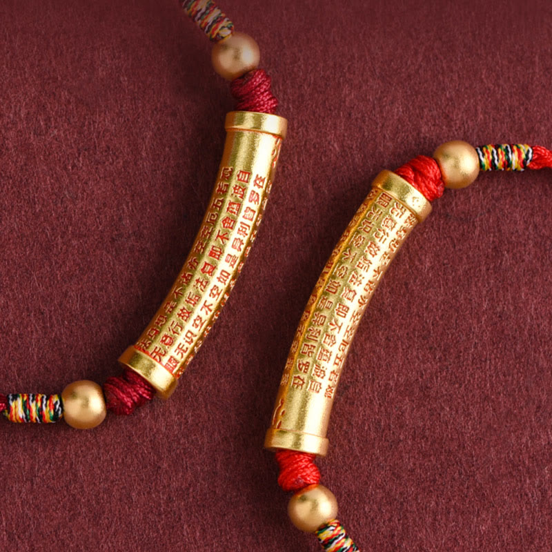 Pulsera de tobillo con cuerda de protección y fuerza de Sutra del corazón hecha a mano con Buddha Stones