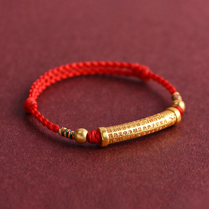 Pulsera de tobillo con cuerda de protección y fuerza de Sutra del corazón hecha a mano con Buddha Stones