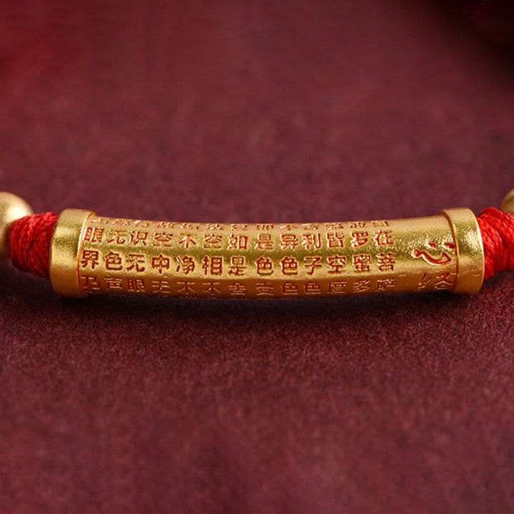 Pulsera de tobillo con cuerda de protección y fuerza de Sutra del corazón hecha a mano con Buddha Stones