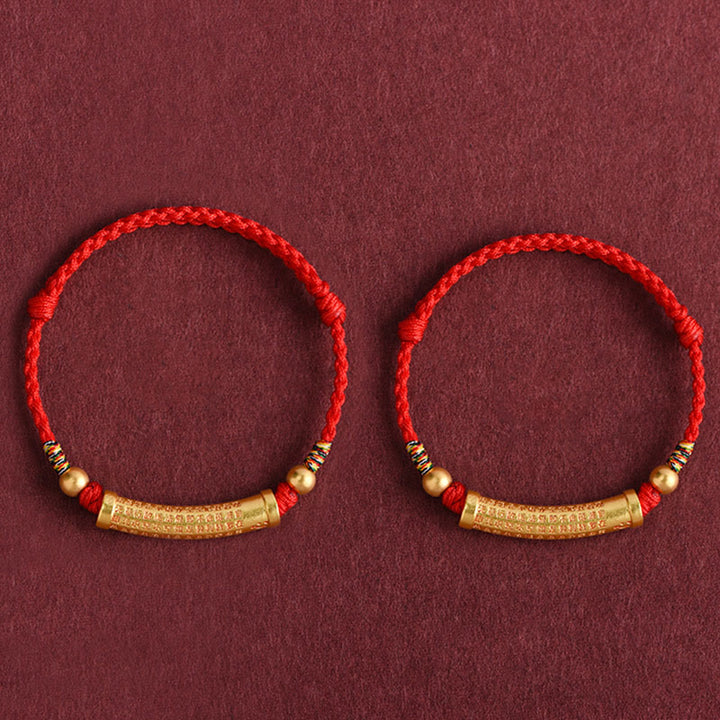 Pulsera de tobillo con cuerda de protección y fuerza de Sutra del corazón hecha a mano con Buddha Stones