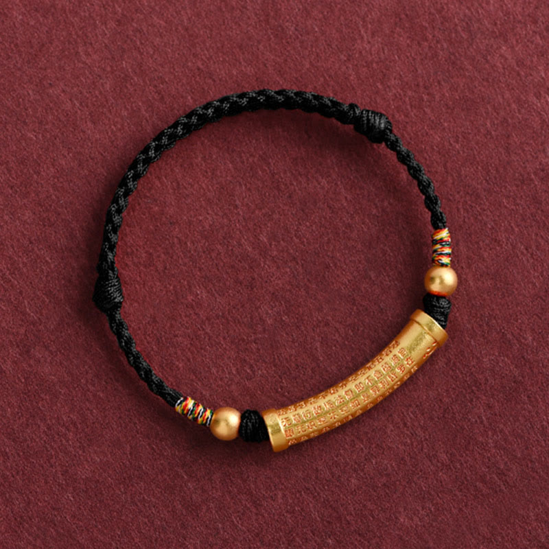 Pulsera de tobillo con cuerda de protección y fuerza de Sutra del corazón hecha a mano con Buddha Stones
