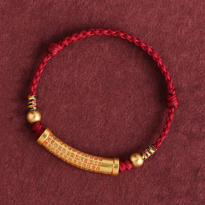 Pulsera de tobillo con cuerda de protección y fuerza de Sutra del corazón hecha a mano con Buddha Stones