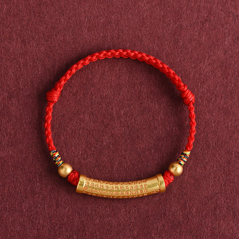 Pulsera de tobillo con cuerda de protección y fuerza de Sutra del corazón hecha a mano con Buddha Stones