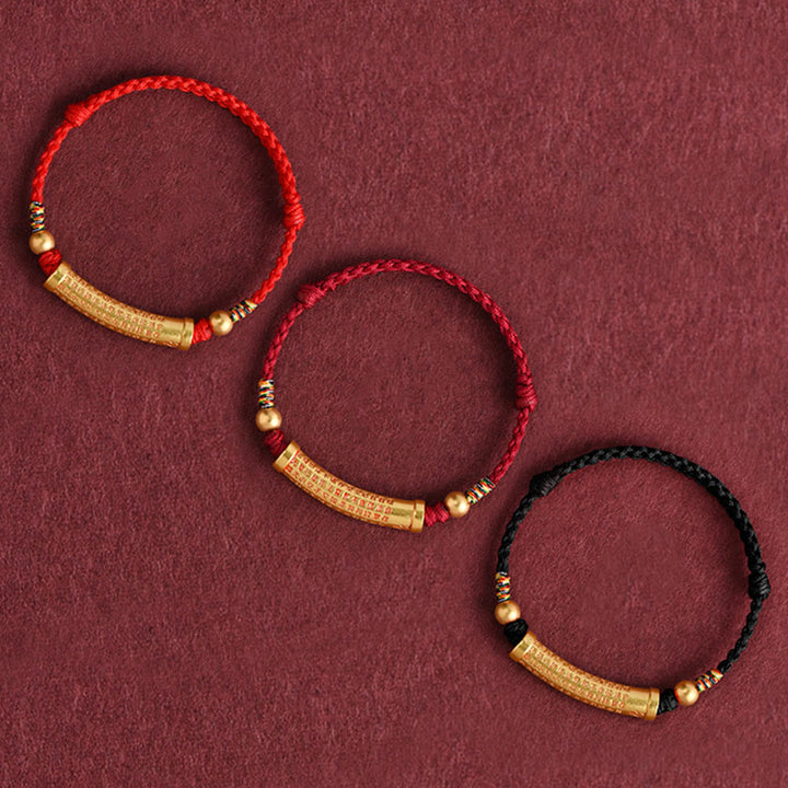 Pulsera de tobillo con cuerda de protección y fuerza de Sutra del corazón hecha a mano con Buddha Stones