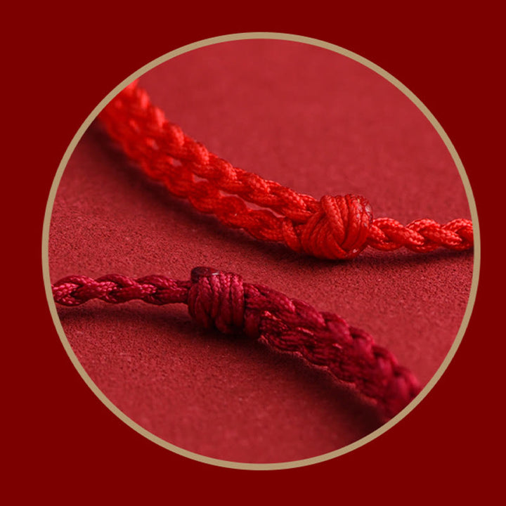Pulsera tobillera con cuerda de la suerte tallada con Sutra del corazón Om Mani Padme Hum en plata de ley 999 hecha a mano con Buddha Stones