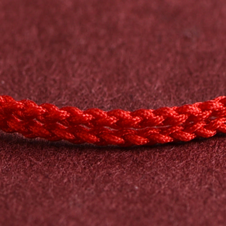 Pulsera de tobillo con cuerda de la suerte hecha a mano con diseño de tres cuentas en oro 999 y Buddha Stones - image 2