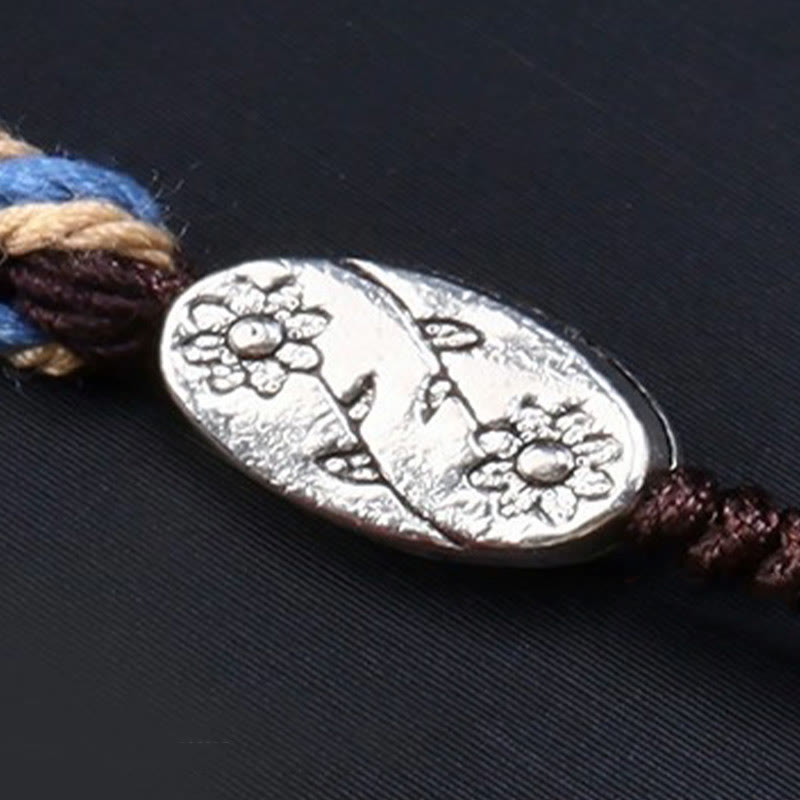 Collar con colgante de cuerda trenzada con protección de cuentas Dzi tibetanas de nueve ojos y Buddha Stones