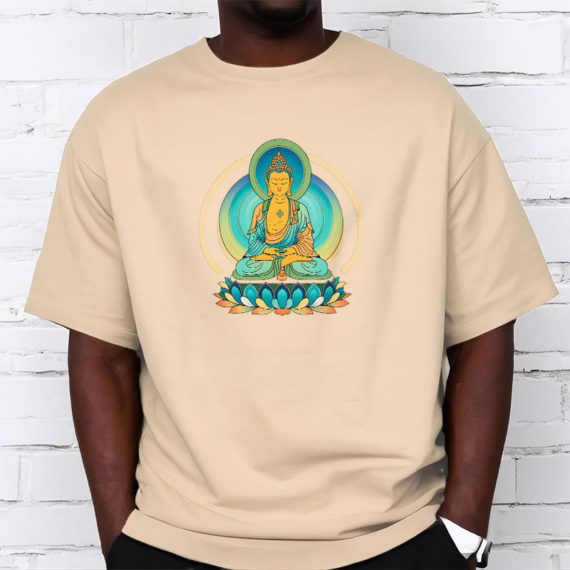 Camiseta de Buda con piedras de loto - image 1