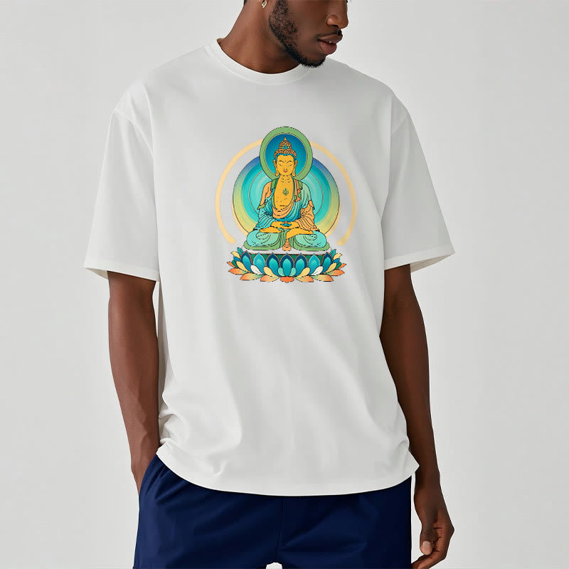 Camiseta de Buda con piedras de loto - image 3