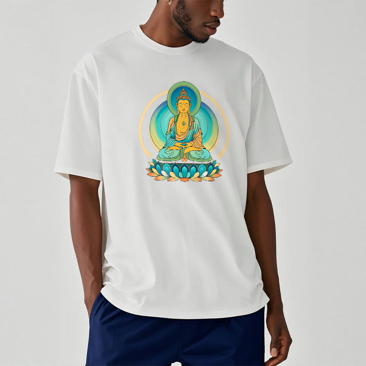 Camiseta de Buda con piedras de loto - image 3