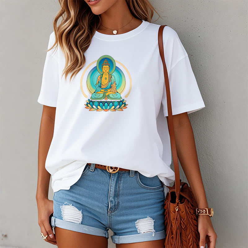 Camiseta de Buda con piedras de loto - image 4