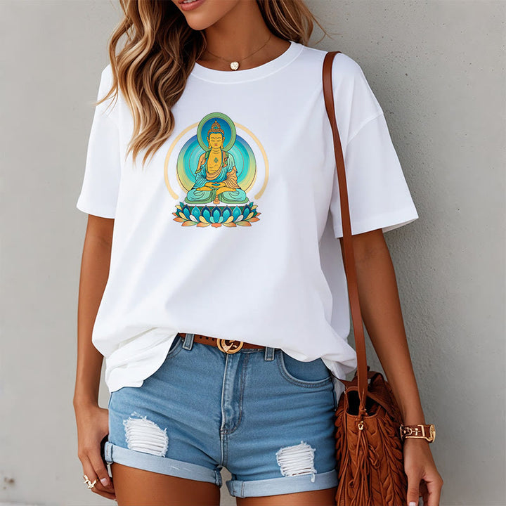Camiseta de Buda con piedras de loto - image 4