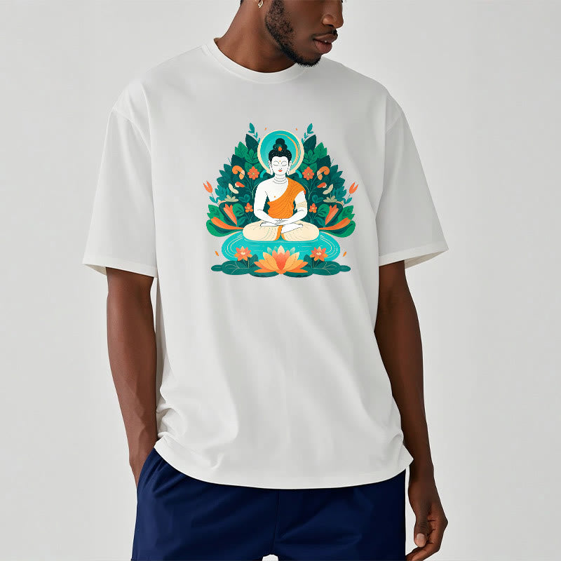 	 piedras Buda flor hierba loto bodhisattva camiseta camiseta - image 3