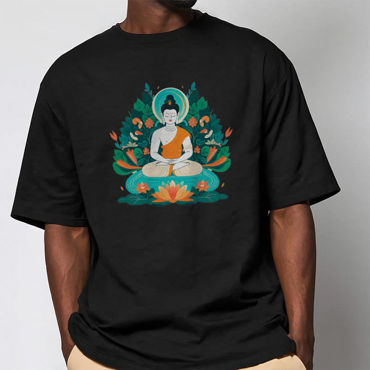 	 piedras Buda flor hierba loto bodhisattva camiseta camiseta - image 6