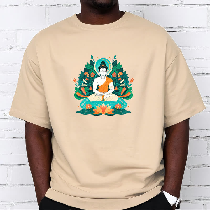 	 piedras Buda flor hierba loto bodhisattva camiseta camiseta - image 11