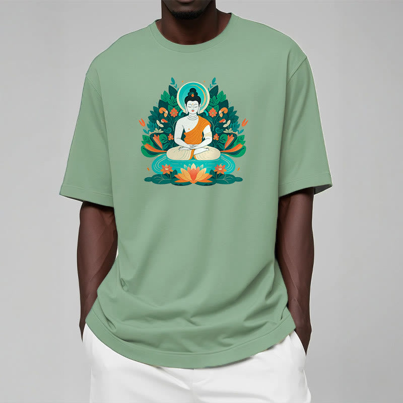 	 piedras Buda flor hierba loto bodhisattva camiseta camiseta - image 15