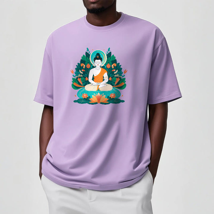 	 piedras Buda flor hierba loto bodhisattva camiseta camiseta - image 16