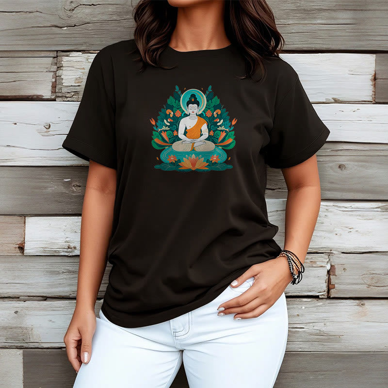 	 piedras Buda flor hierba loto bodhisattva camiseta camiseta - image 8