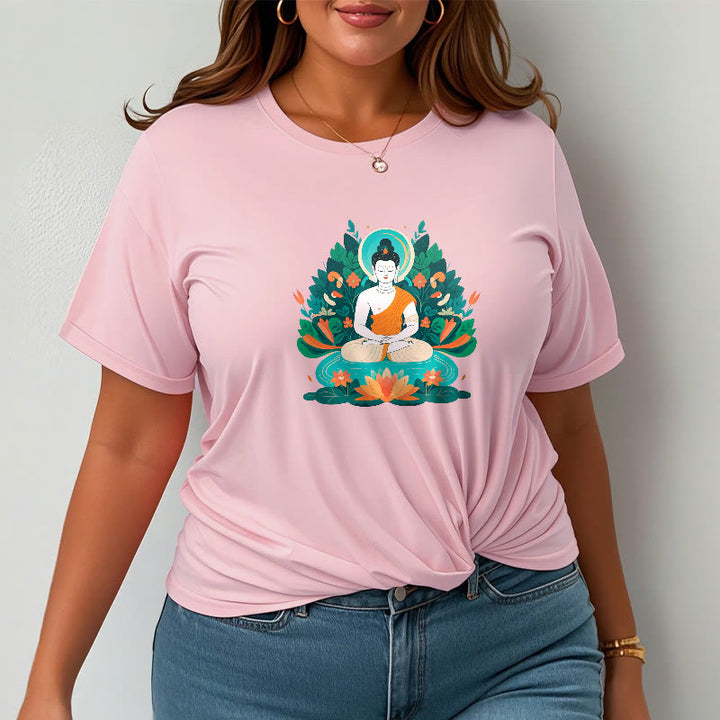 	 piedras Buda flor hierba loto bodhisattva camiseta camiseta - image 12