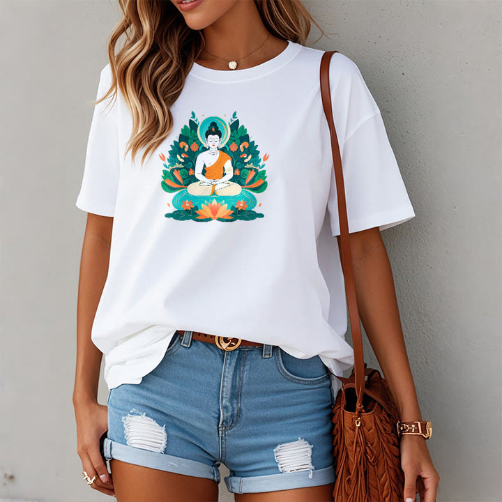 	 piedras Buda flor hierba loto bodhisattva camiseta camiseta - image 4
