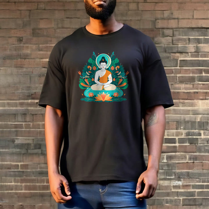 	 piedras Buda flor hierba loto bodhisattva camiseta camiseta - image 7