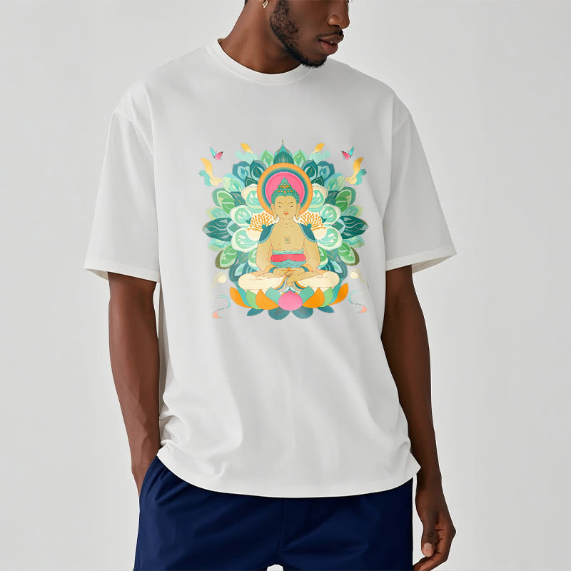 Camiseta de Loto Mariposa de Piedras de Buda Inspirada en Buda - image 1