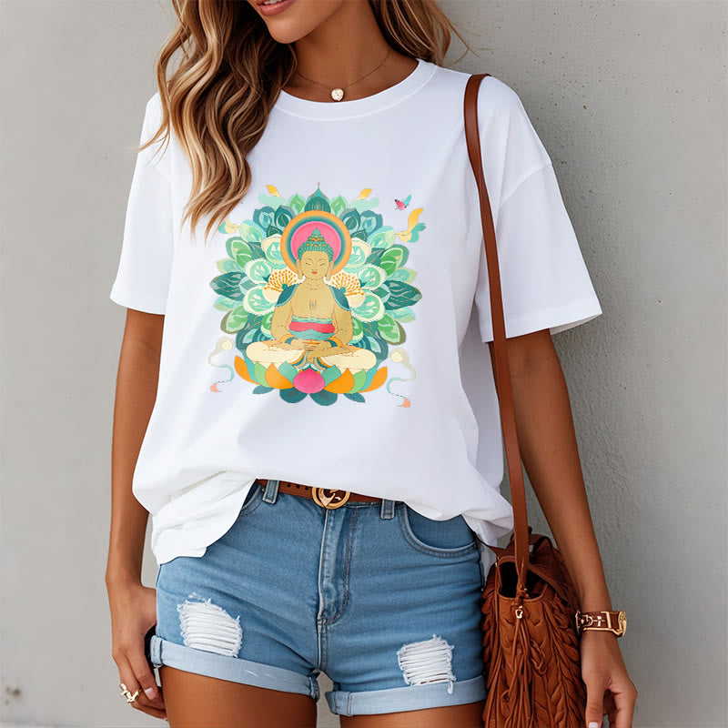 Camiseta de Loto Mariposa de Piedras de Buda Inspirada en Buda - image 2