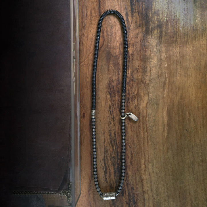 Pulsera de cobre multicapa con cuentas de madera de ébano tibetano y Buddha Stones