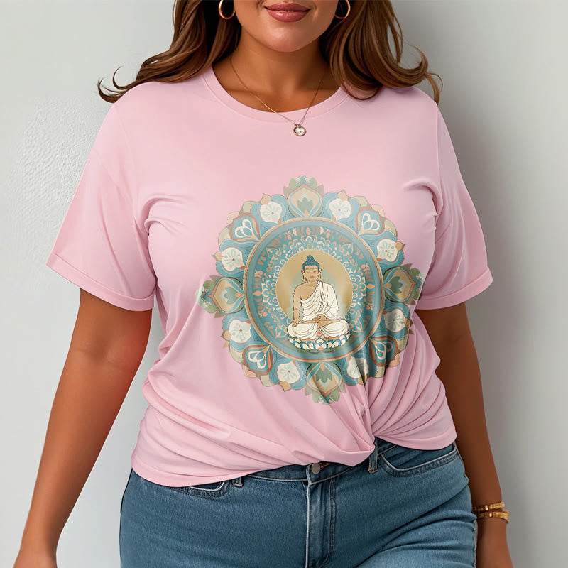 Camiseta de Buda con Piedra y Flor Mandala - image 14