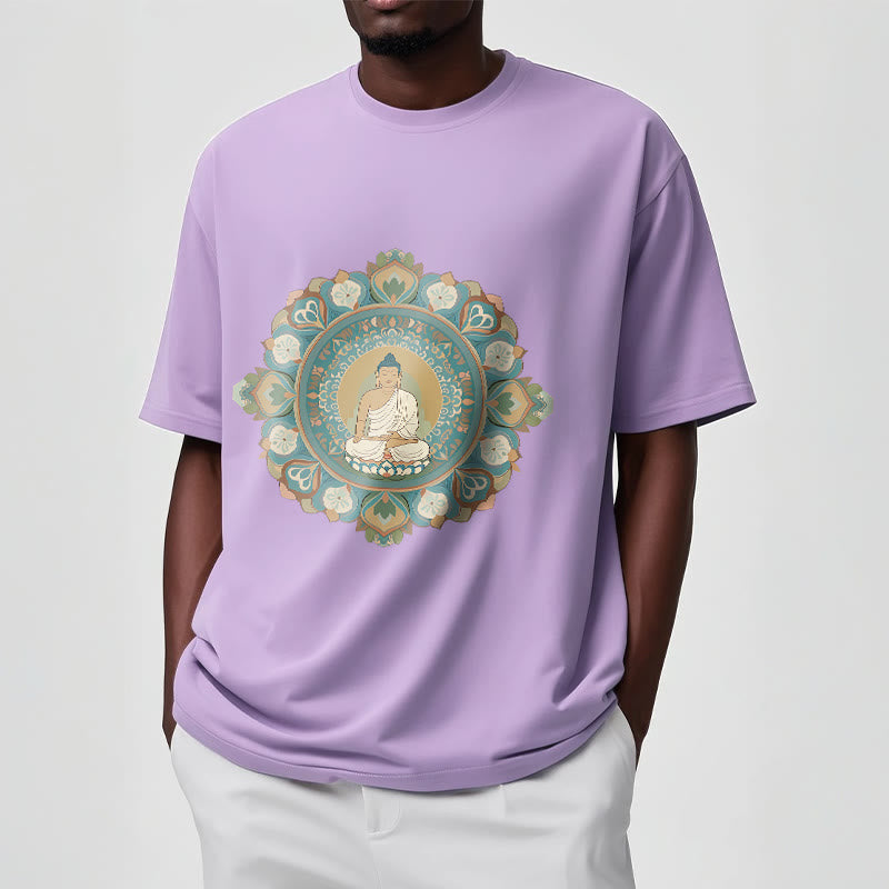 Camiseta de Buda con Piedra y Flor Mandala - image 16