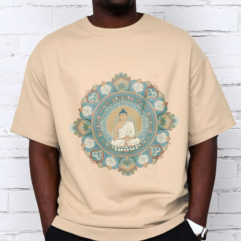 Camiseta de Buda con Piedra y Flor Mandala - image 11