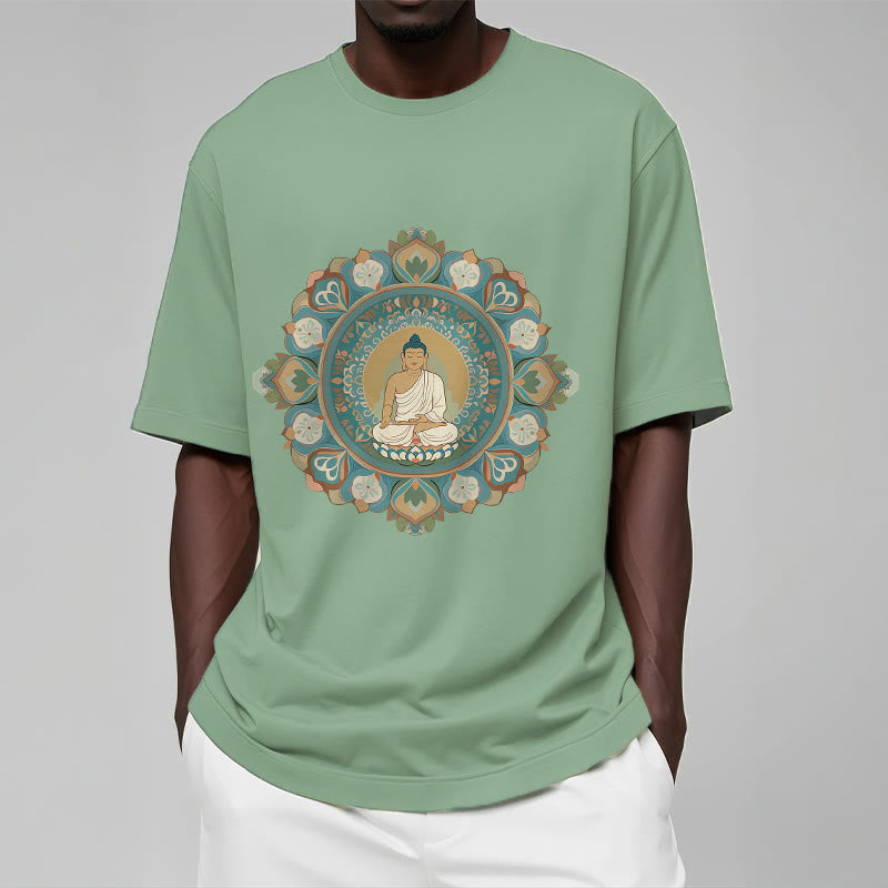 Camiseta de Buda con Piedra y Flor Mandala - image 1