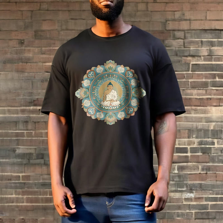 Camiseta de Buda con Piedra y Flor Mandala - image 7