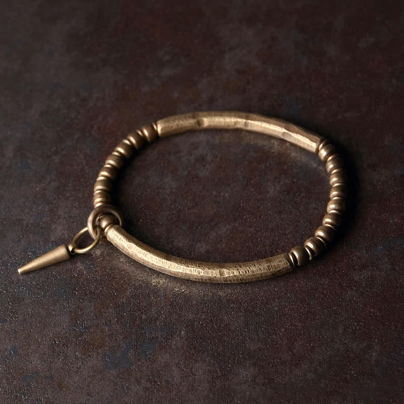 Pulsera sencilla de equilibrio de riqueza con Buddha Stones, cobre y latón - 17-17,6 cm - image 1