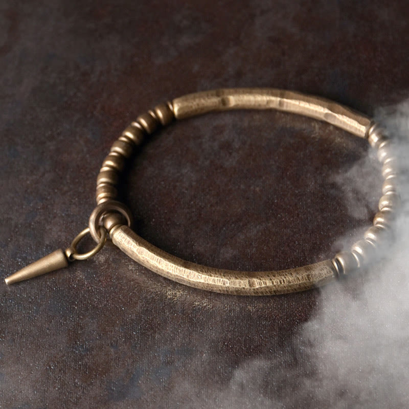 Pulsera sencilla de equilibrio de riqueza con Buddha Stones, cobre y latón - image 2