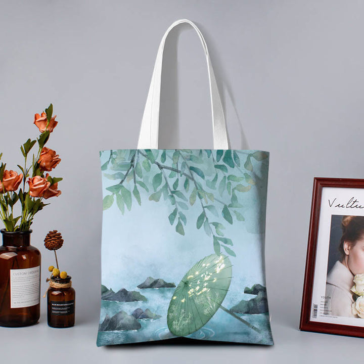 Bolso de hombro de lona con Buddha Stones de colores