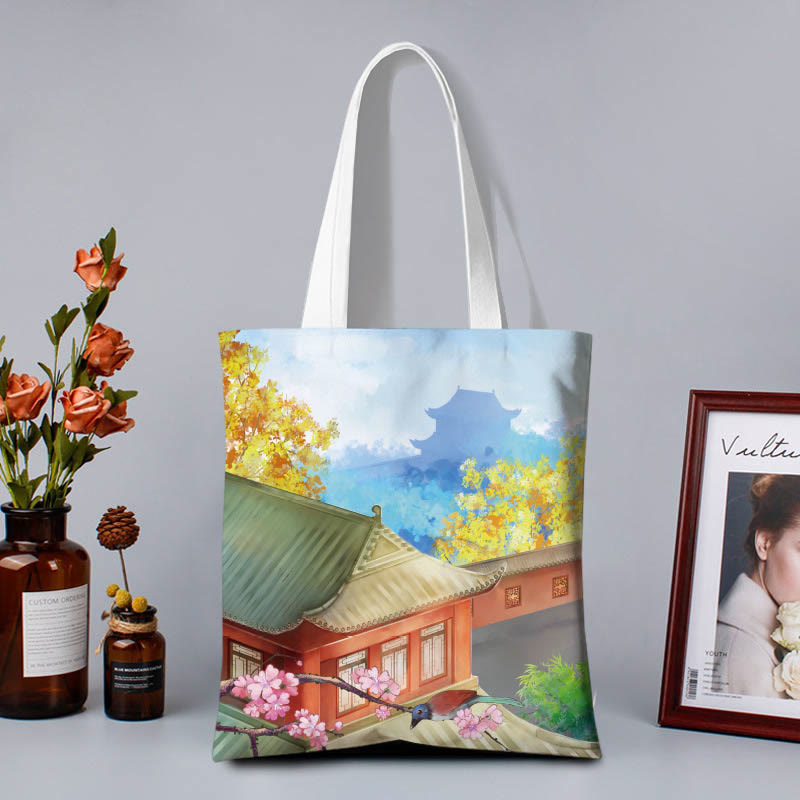 Bolso de hombro de lona con Buddha Stones de colores