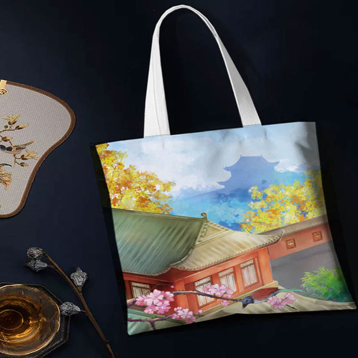 Bolso de hombro de lona con Buddha Stones de colores