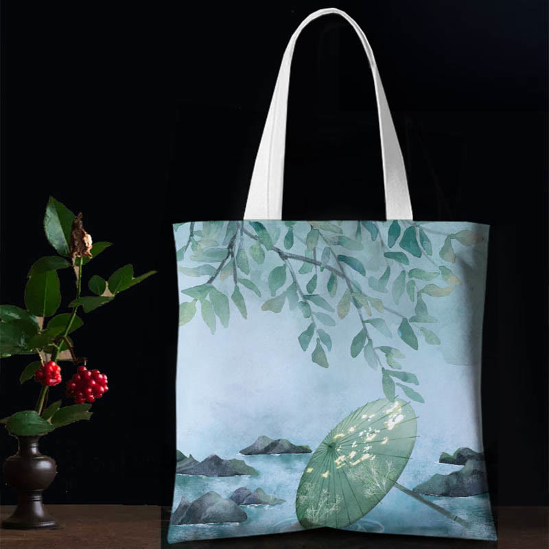 Bolso de hombro de lona con Buddha Stones de colores