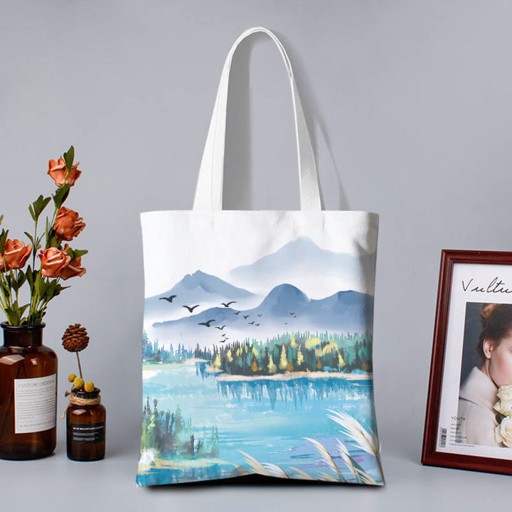 Bolso de hombro de lona con Buddha Stones de colores