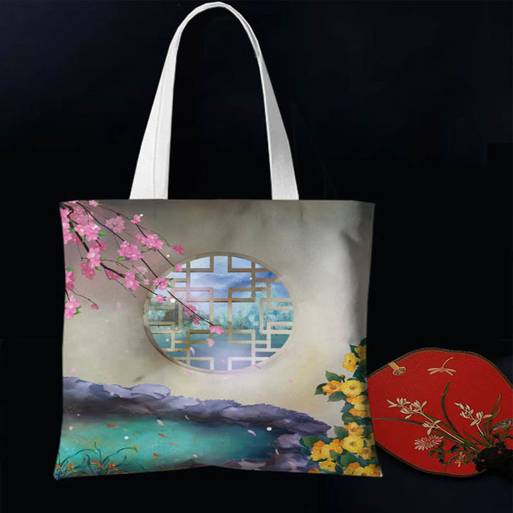 Bolso de hombro de lona con Buddha Stones de colores