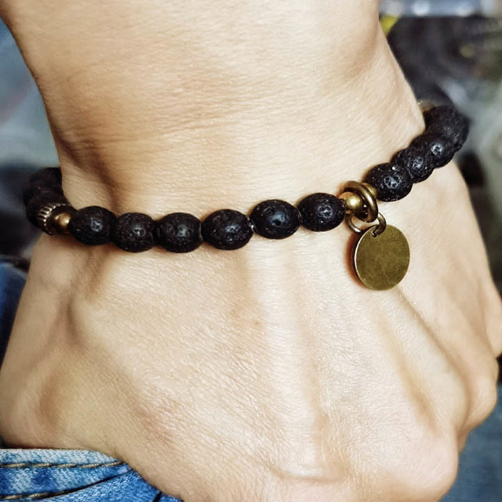 Pulsera de piedra de lava natural con Buddha Stones que proporciona calma y apoyo curativo - image 6