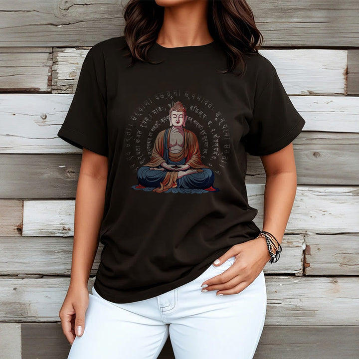 Camiseta Buddha Stones Sūtra del Corazón Sánscrito La Forma No Es Otra Que Vacuidad - image 8